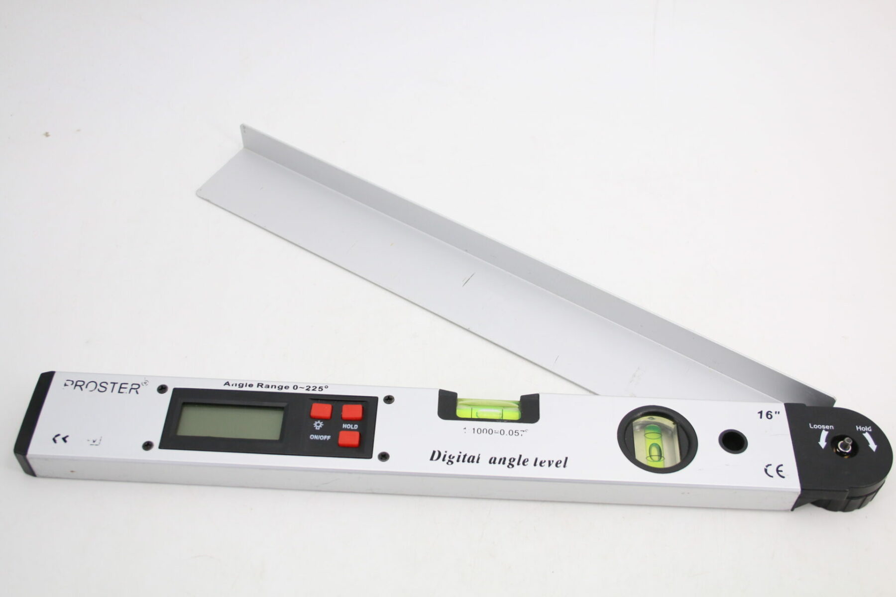 Proster Digitaler Winkelmesser 0-225 ° Digital Winkelmesser mit Wasserwaage  Nr.3 - Industrie-Restposten-Kurz