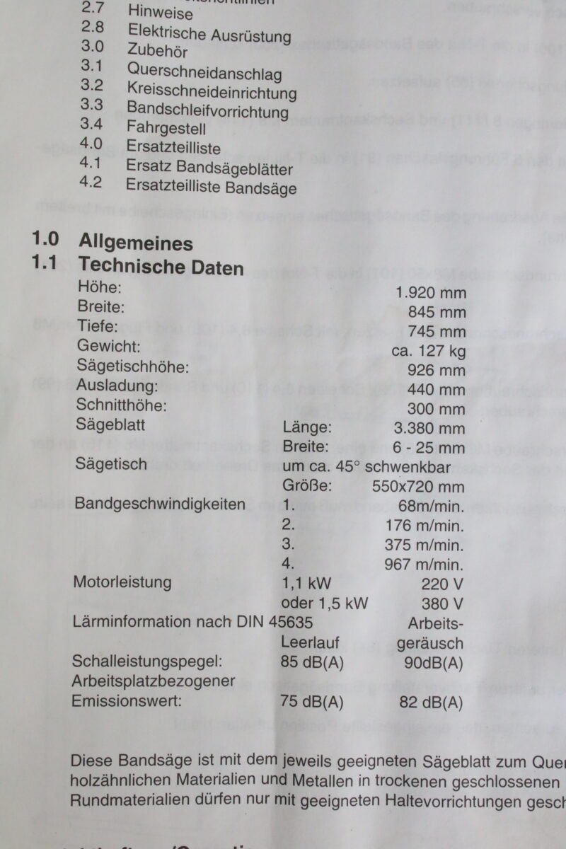 Elektra Beckum BAS 500 DNB Bandsäge Holzbandsäge Säge – Bild 10