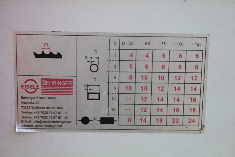 Behringer VMS 370 Vertikal-Metallkreissäge Kaltkreissäge Kreissägemaschine Säge – Bild 18