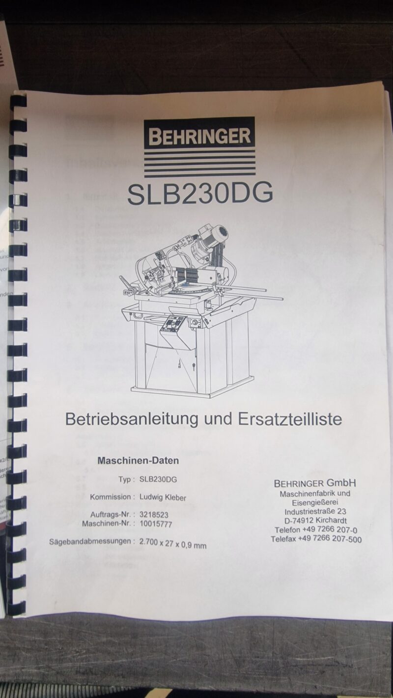 Eisele Behringer SLB 230 DG Doppelgehrungssäge Bandsäge Metallbandsäge Säge – Bild 14