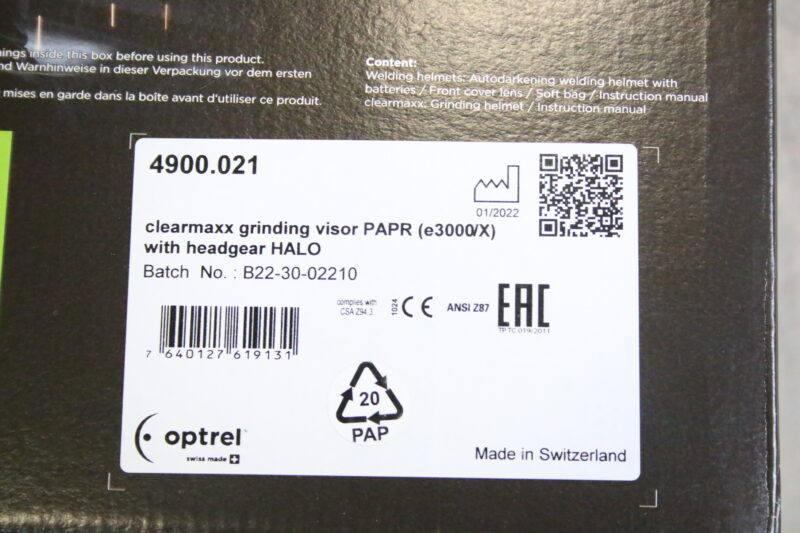 Optrel clearmaxx Frischlufthelm e3000/X schwarz mit Kopfauflage HALO 4900.021 – Bild 5