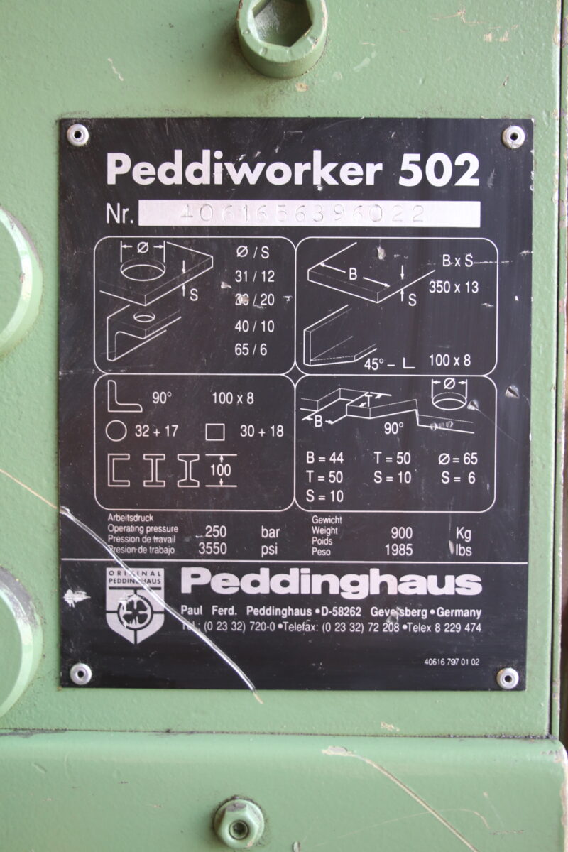 Peddinghaus Peddiworker 502 Stanze Profilstahlschere Lochstanze Profilschere – Bild 9