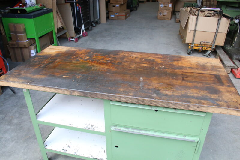 Werkbank Werktisch Werkstatt Tisch Arbeitstisch ex Bundeswehr 1500x700mm – Bild 2
