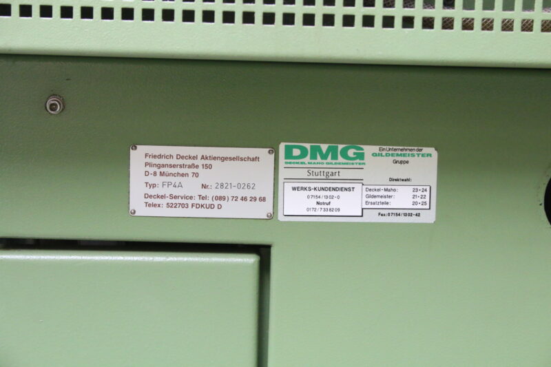 Deckel Maho FP4A Werkzeugmaschine Contour 3 Fräse Fräsmaschine SK40 inkl Doku – Bild 9