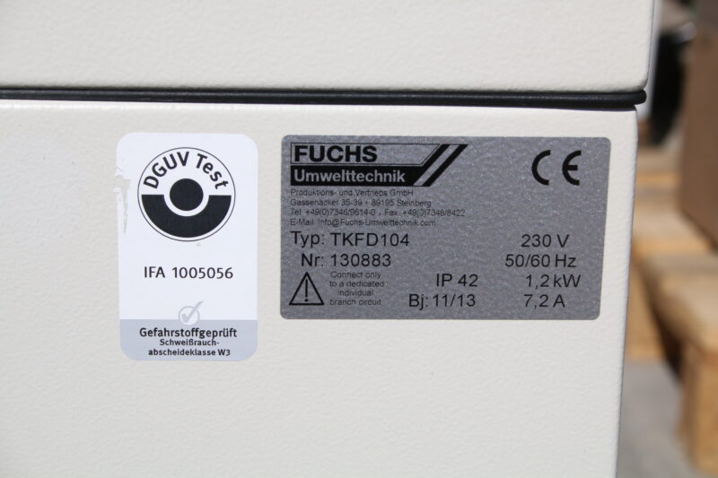 Fuchs Umwelttechnik TKFD 104 Wechselfiltergerät Absaugung Absauganlage – Bild 6