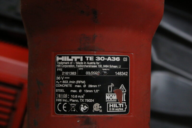 Hilti TE 30-A36 Akku Kombihammer Akku-Bohrhammer Bohrmaschine – Bild 10