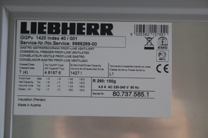 Liebherr GGPv 1420 Gefriergerät ProfiLine Gastro Gefrierschrank Tiefkühlgerät – Bild 6