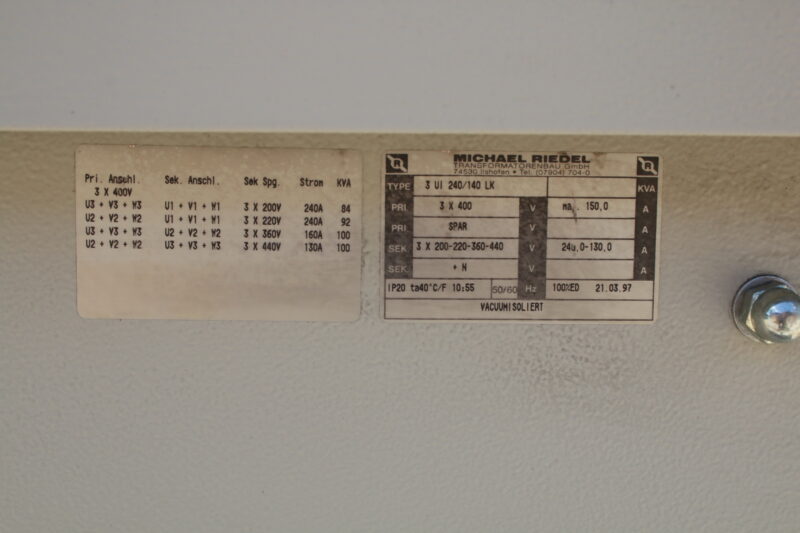 Michael Riedel 3 UI 240/140 LK Trafo Transformator – Bild 4