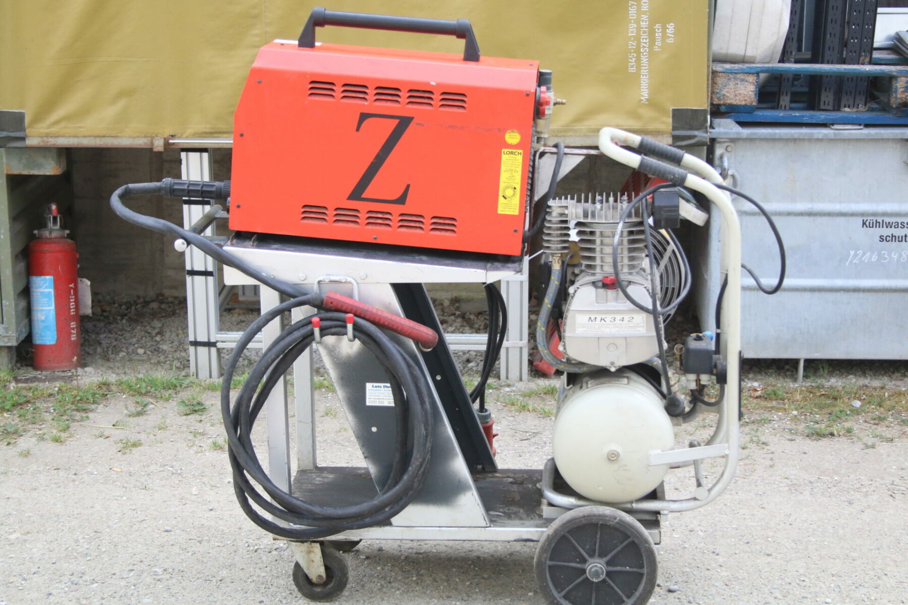 Lorch Plasma Z 70 inkl. Kompressor auf Wagen mit Ersatzteile schneiden