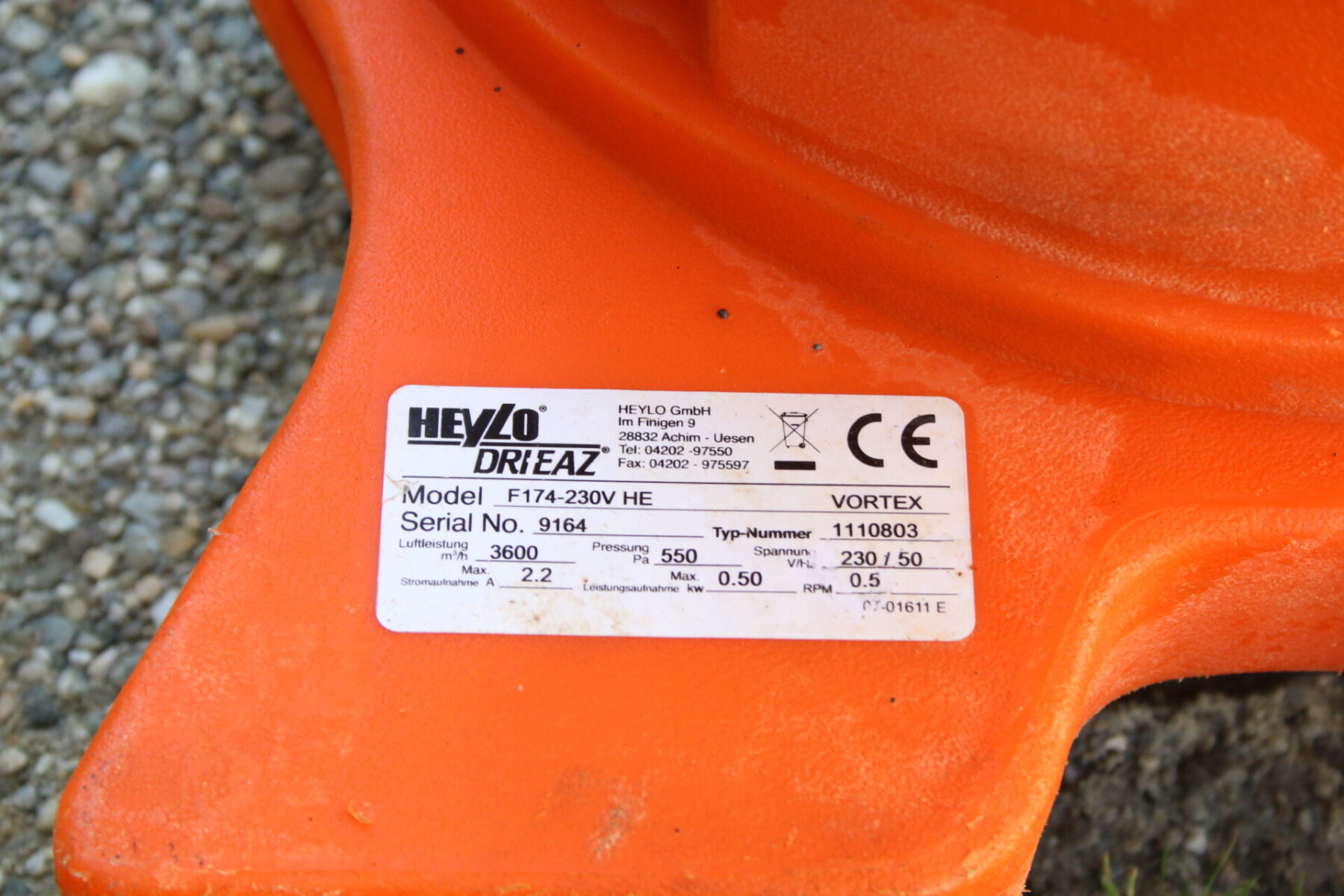 Heylo Drieaz F174 - 230 V HE Lüfter Ventilator Gebläse Trockner – Bild 5