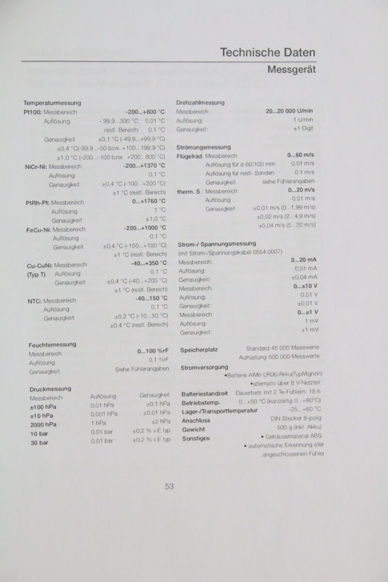 Testo 400 Universal Klima Messgerät Temperatur-Meßgerät – Bild 6