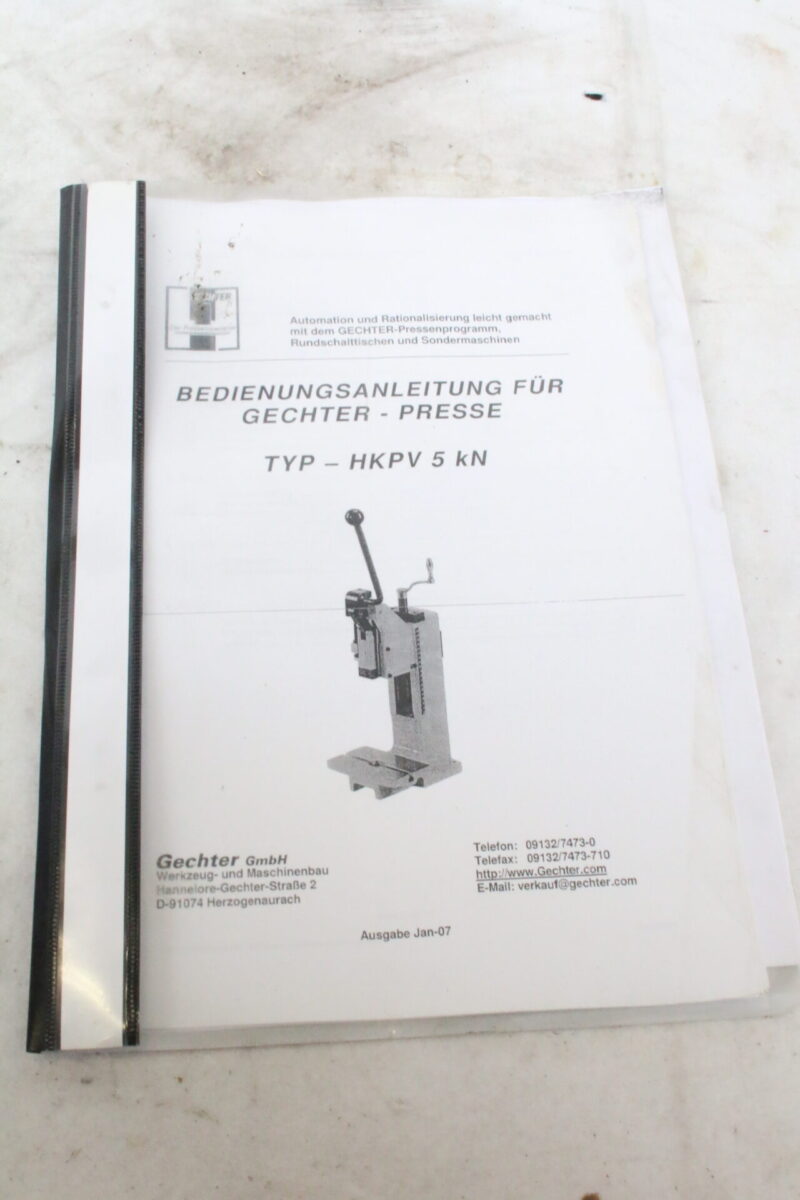 Gechter 5 KN Presse Kniehebelpresse Handhebelpresse – Bild 7