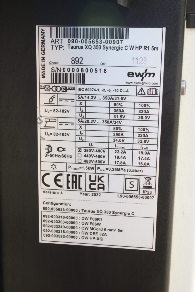 EWM Taurus XQ 350 Synergic Schweißgerät Schweißanlage Schweißen MIG MAG WIG – Bild 17