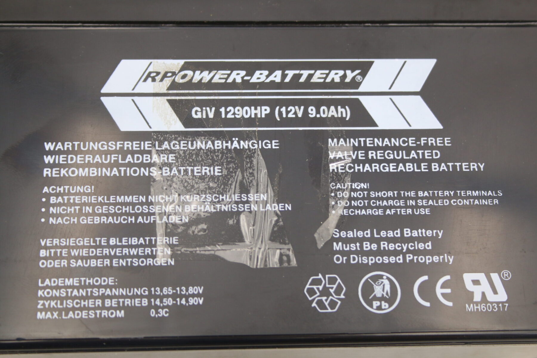 RPower Battery OGiV1290LP 12V 9Ah Batterie Bleiakku Akku – Bild 2
