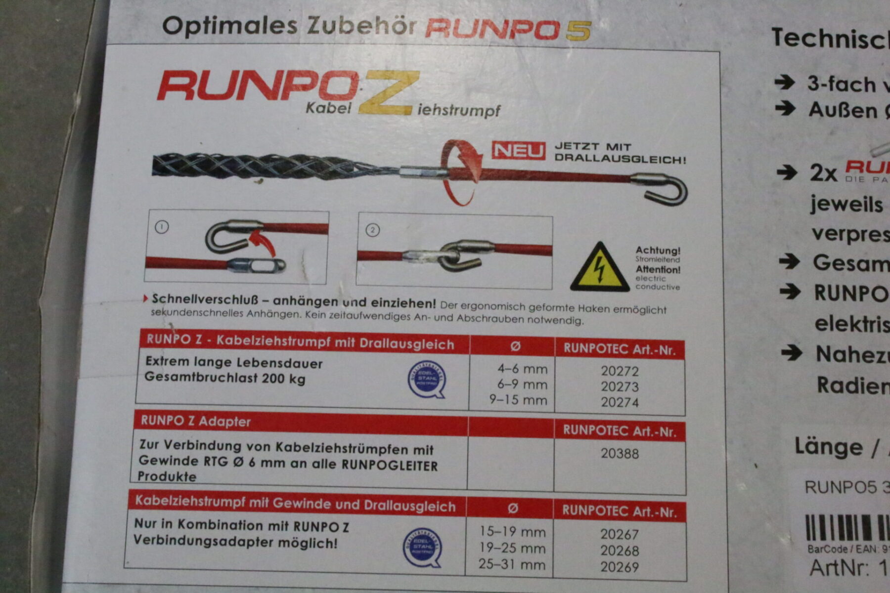RUNPOTEC Runpro 5 Kabeleinziehgerät RP5 Bandlänge 30 m Kabelziehband – Bild 5
